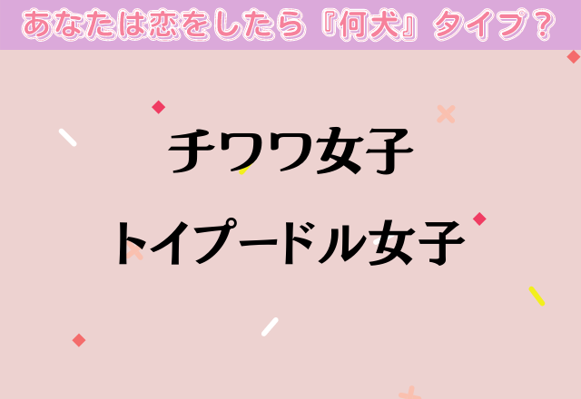 【チワワ女子・トイプードル女子】あなたの恋愛傾向は？