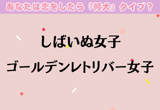 【しばいぬ女子・ゴールデンレトリーバー女子】あなたの恋愛傾向は？