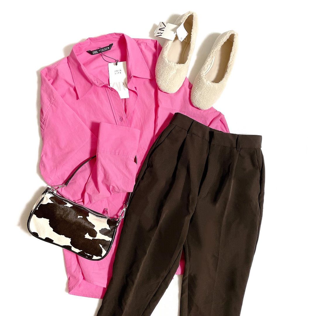 どピンクが超キュート♡【ZARA】の「ポプリンシャツ」は差し色にもってこいな件