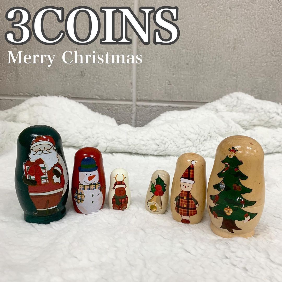 1つで3つ分カワイイ♡【3COINS】の「クリスマスマトリョーシカ」が良い