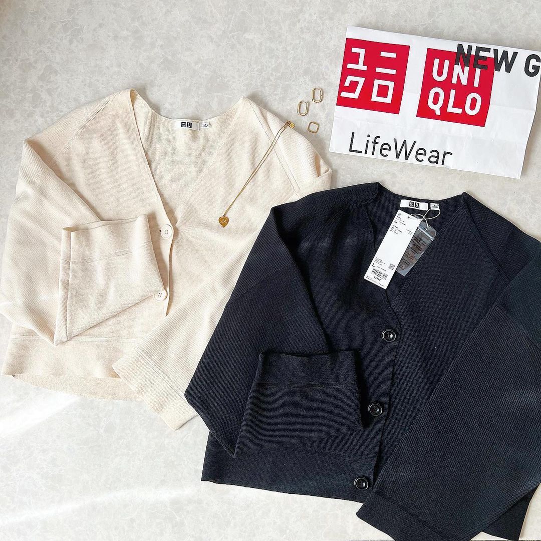 肩落ち感に丈感に…♡【UNIQLO U】の「 メリノブレンドショートカーデ」が良すぎ