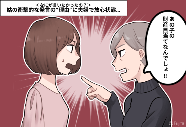 【困惑】姑「息子の財産目当てでしょ」衝撃的な発言の”理由”に夫婦で放心状態…→＜なにが言いたかったの？＞