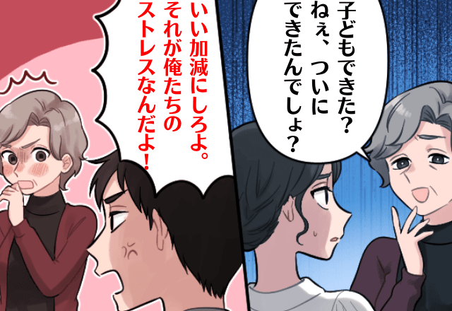 夫「子どもができても会わせねぇぞ！」結婚して1ヶ月も経たないのに”孫催促”する義母→しつこい”言動”の義母に夫が一喝！