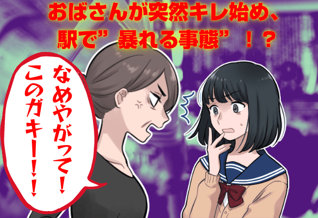 「なめやがって！このガキー！！」おばさんが突然キレ始め、駅で”暴れる事態”！？→サラリーマン男性の”冷静な対応”に感謝…！